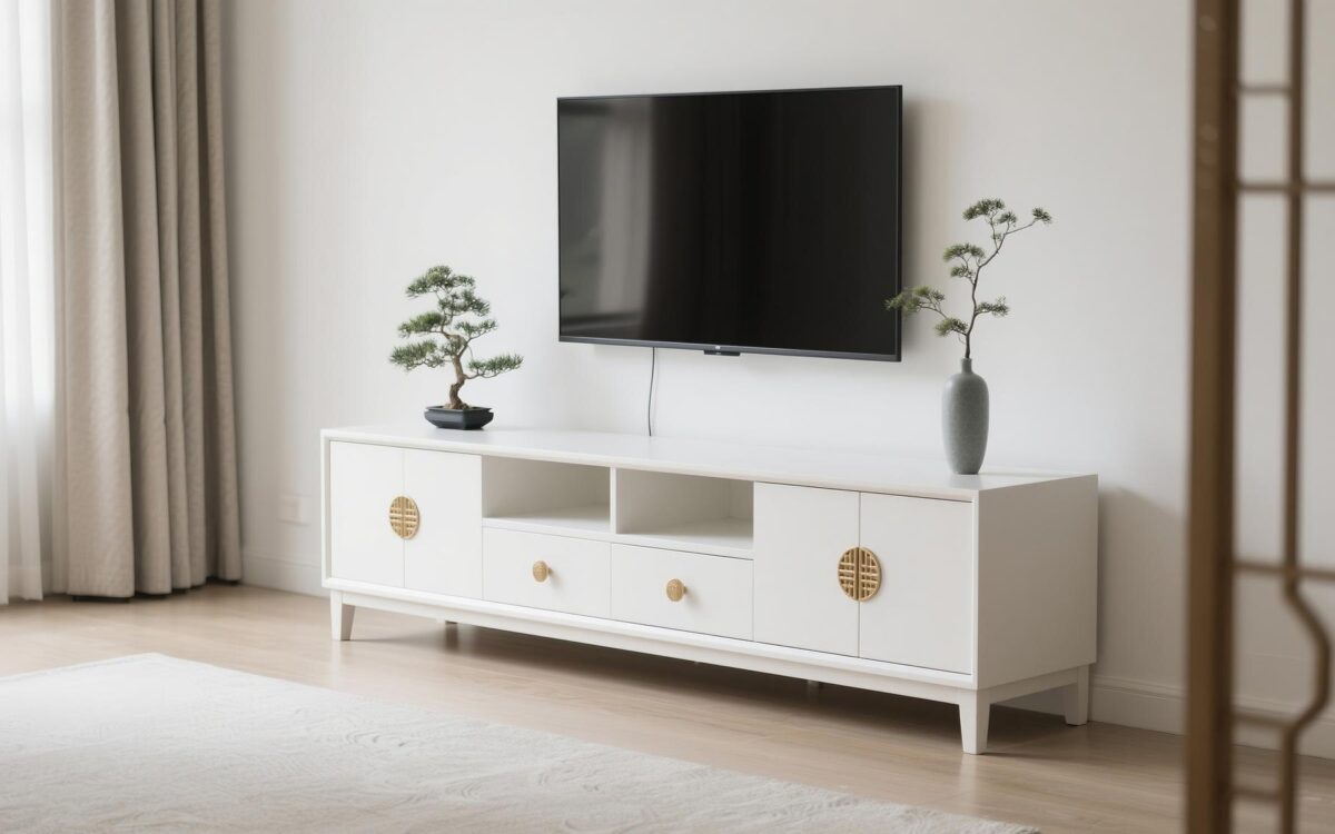 Comode TV albe – modele moderne pentru un decor luminos