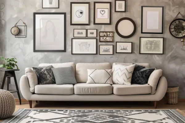 10 idei pentru decorarea peretelui din spatele canapelei